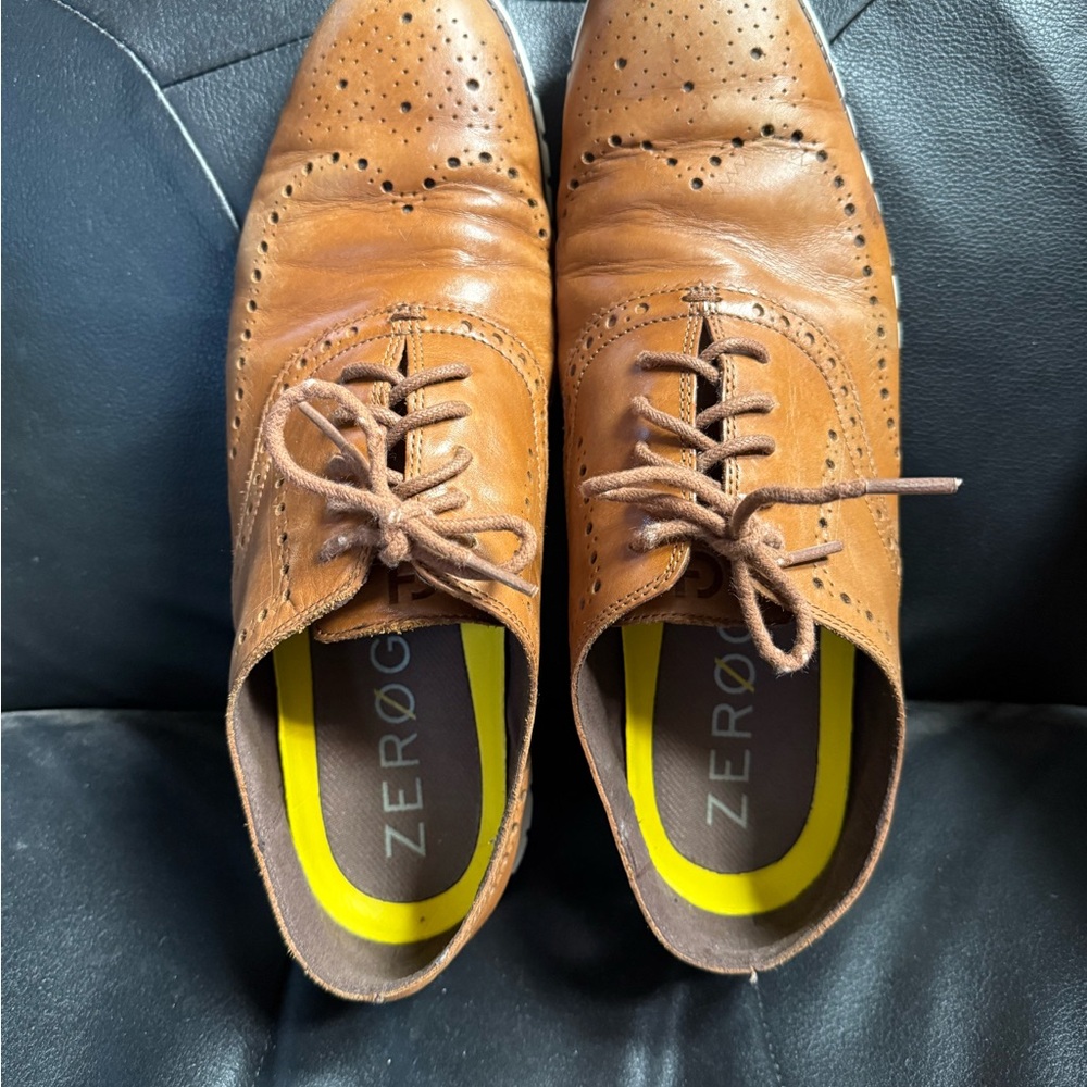 Cole Haan Zerogrand Brown Leather Oxford Shoes